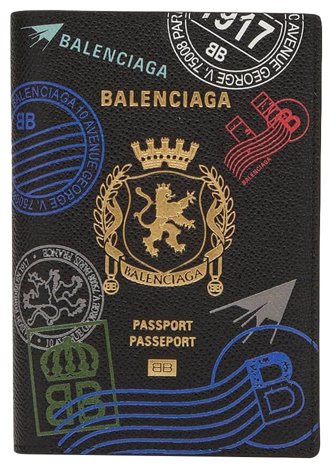 Balenciaga Passport Holder BlackMulticolor