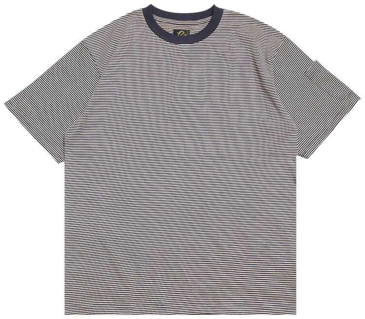 Needles Short Sleeve Crew Neck Tee NavyBeige