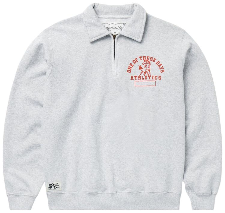 One Of These Days Mustang Athletics Quarter Zip Heather Grey
