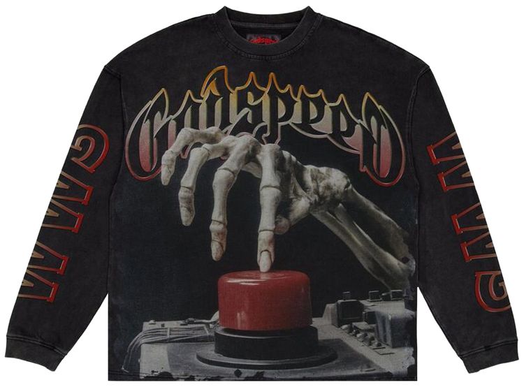 Godspeed Code Red Long Sleeve T Shirt Black Wash