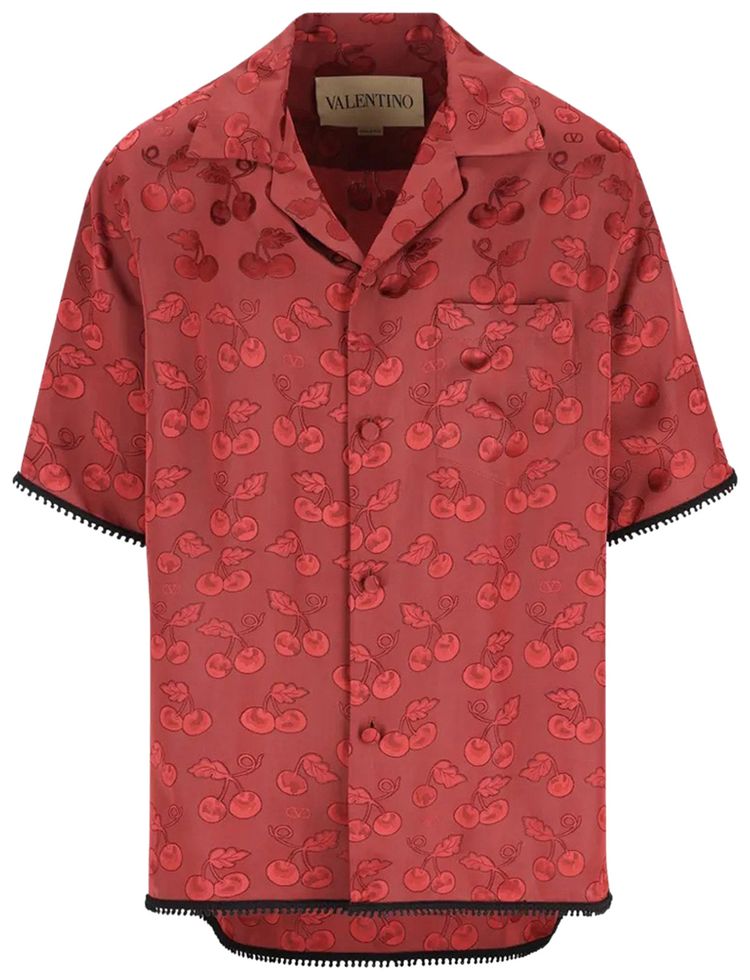 Valentino Camicia Maniche Corte MagentaNero
