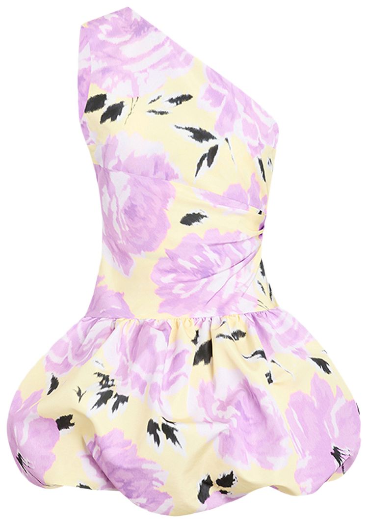 Patou One Shoulder Bloomer Mini Dress Peony Garden