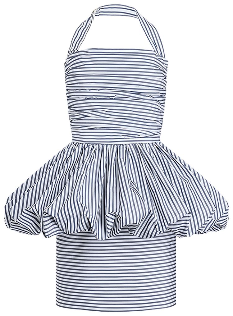 Patou Halterneck Bloomer Mini Dress Offshore Stripes