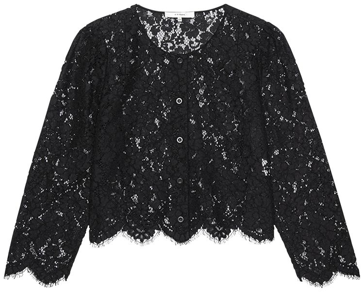 FRAME Denim The Lace Blouse Black