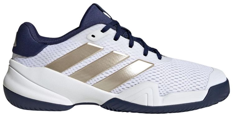 adidas Tennis Barricade Tennis Little Kid Cloud White Cyber Metallic Dark Blue