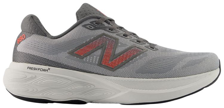 New Balance Fresh Foam X 880 V15 4E Extra Wide Slate Grey Reflection Urgent Red