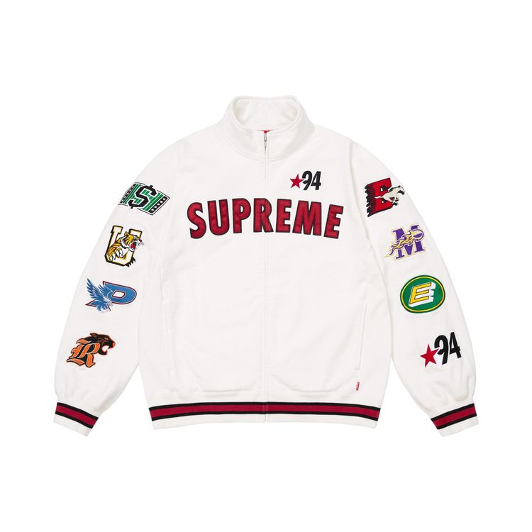 Supreme Mascots Zip Up Sweatshirt White