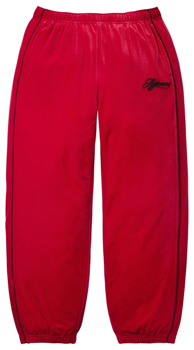 Supreme Velour Mesh Track Pant Red