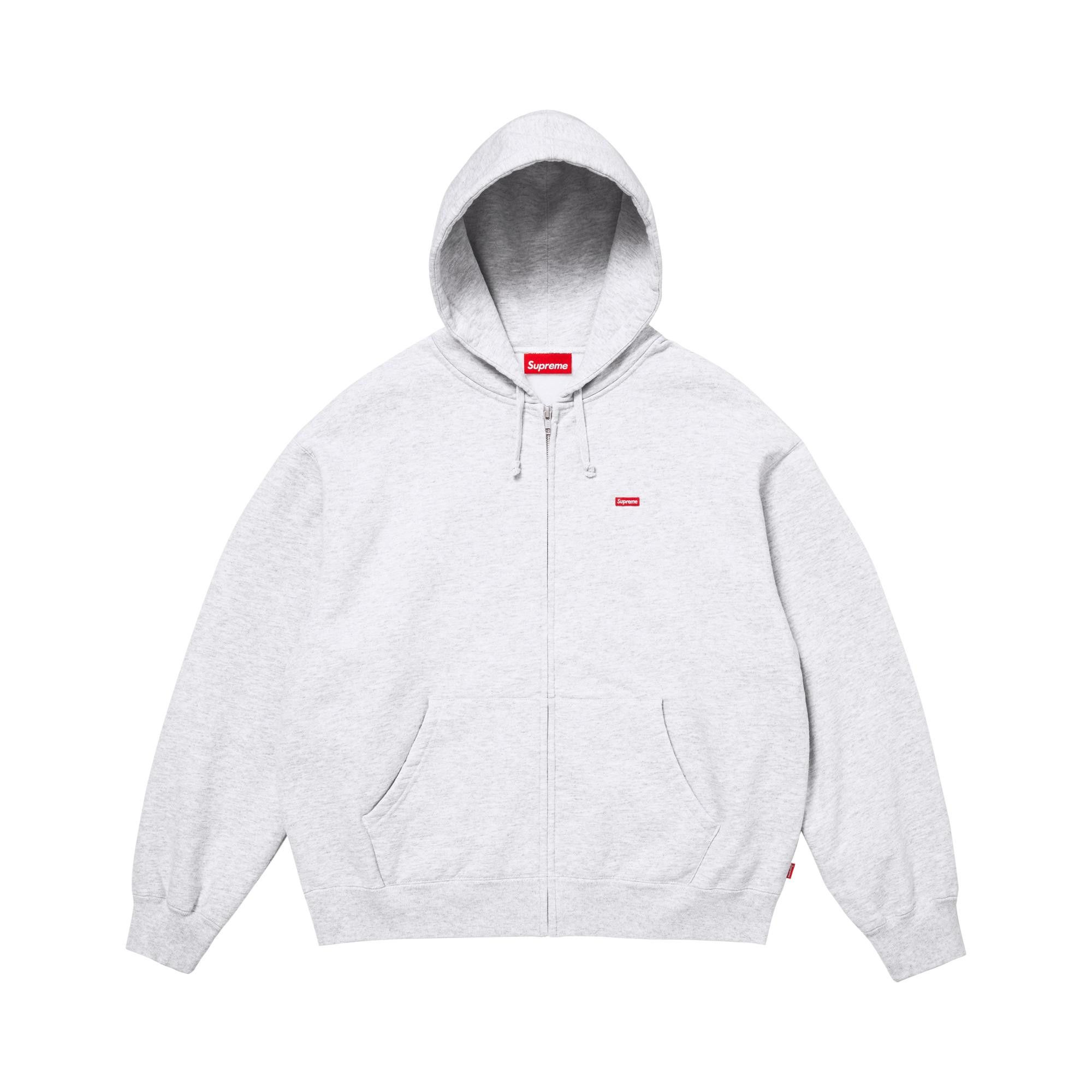 Buy Supreme Small Box Zip Up Hooded Sweatshirt 'Ash Grey