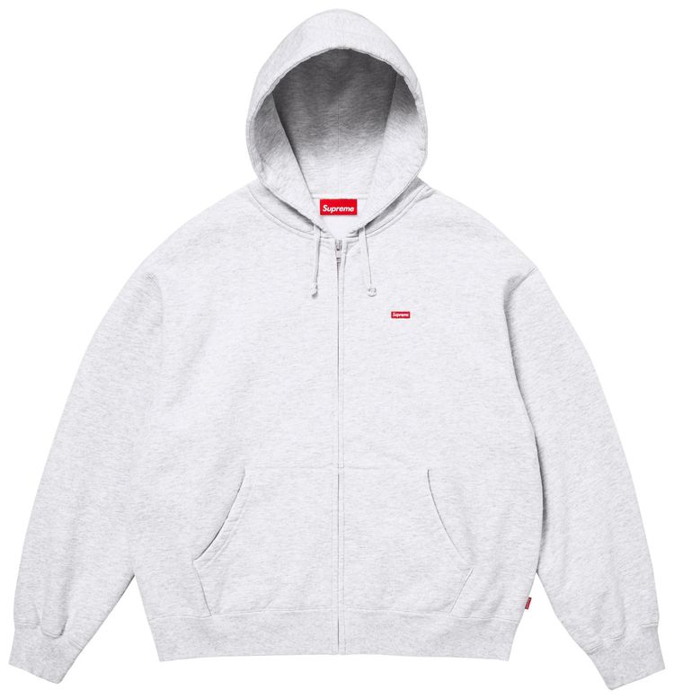 Supreme Small Box Zip Up Hooded Sweatshirt Ash Grey