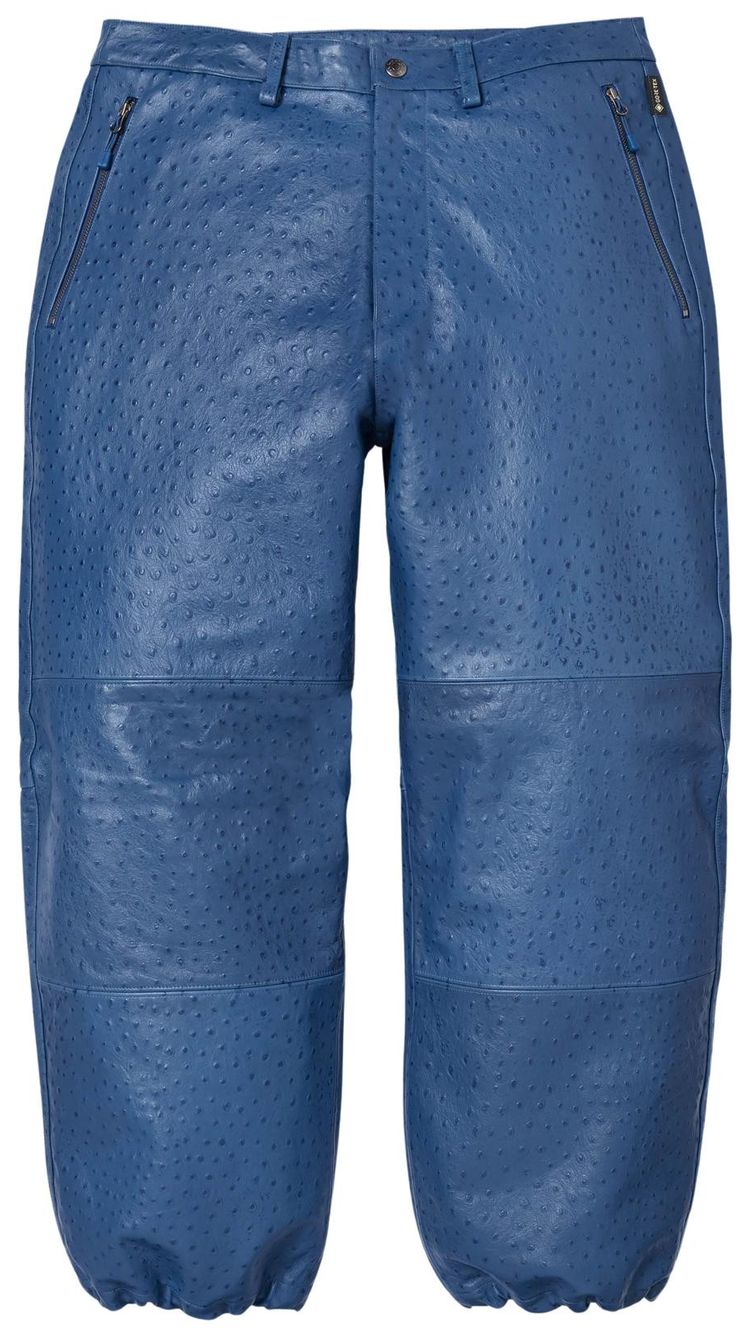 Supreme GORE TEX Ostrich Embossed Leather Pant Blue