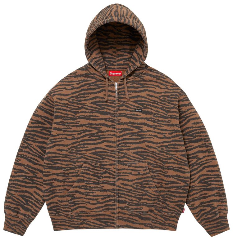 Supreme Small Box Zip Up Hooded Sweatshirt 'Tiger'