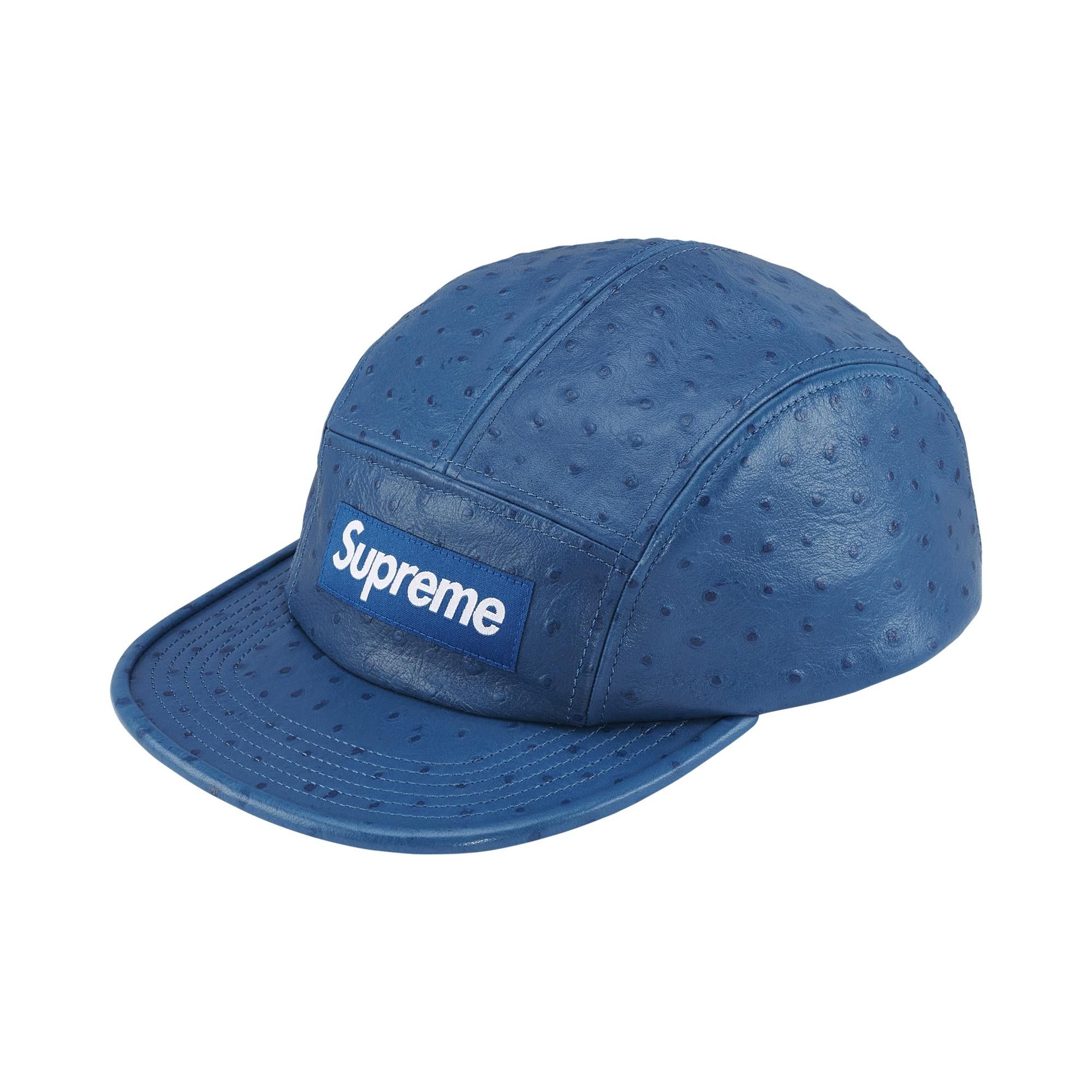 Buy Supreme Ostrich Embossed Leather GORE-TEX Camp Cap 'Blue