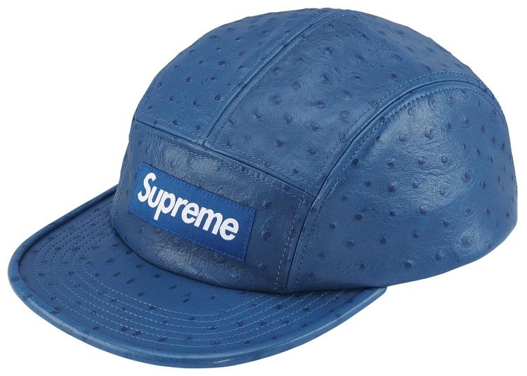 Supreme Ostrich Embossed Leather GORE TEX Camp Cap Blue