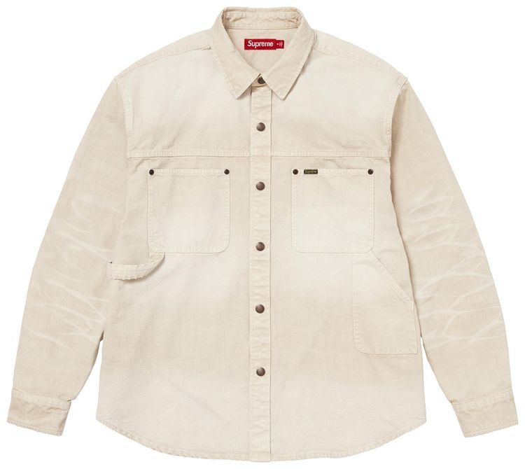 Supreme Worn Snap Painter Shirt Natural