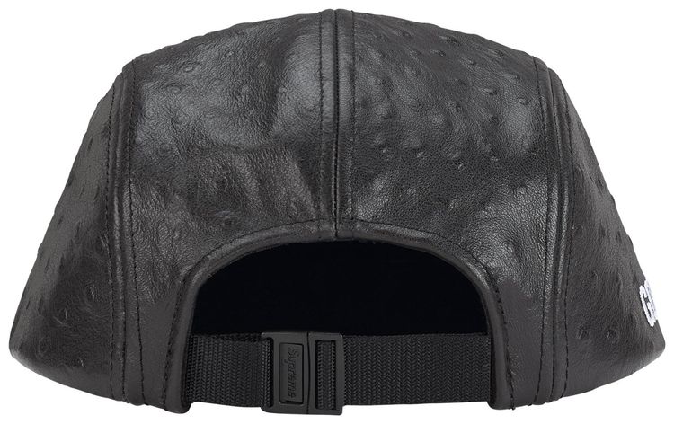 Supreme Ostrich Embossed Leather GORE TEX Camp Cap Black