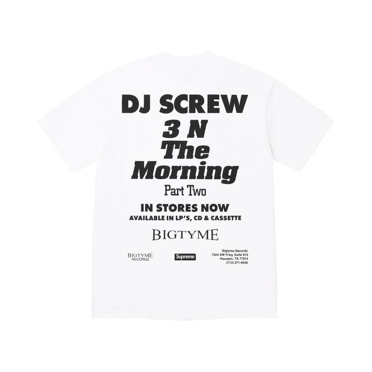 Supreme x Dj Screw Suc Tee White