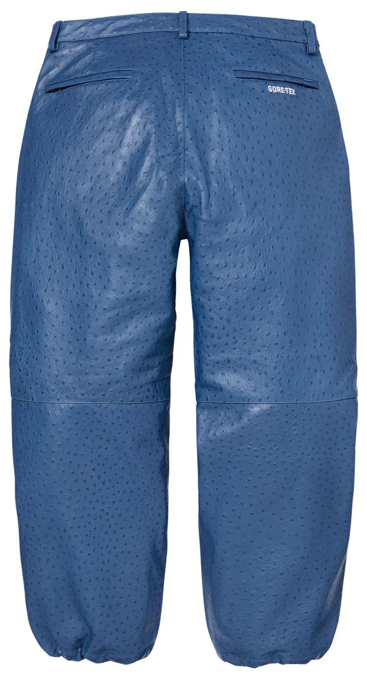 Supreme GORE TEX Ostrich Embossed Leather Pant Blue