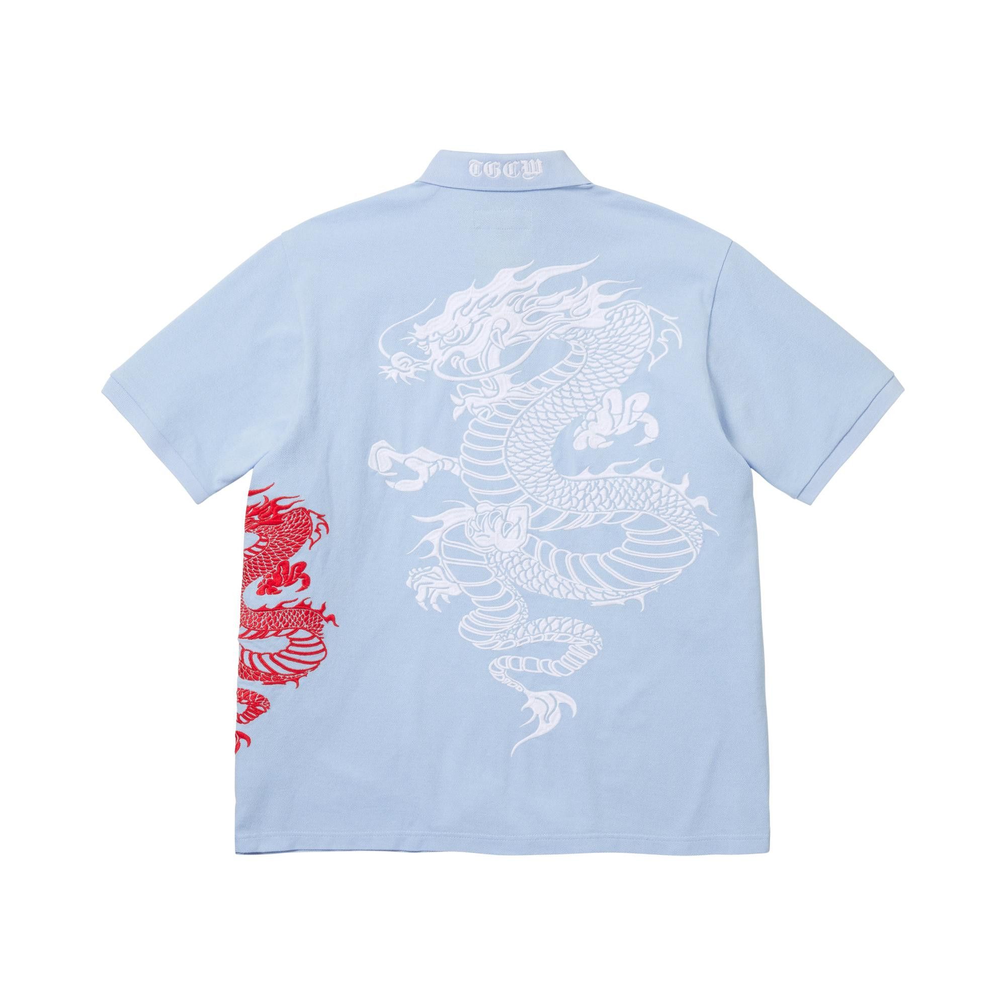 Buy Supreme x The Great China Wall Dragon Polo 'Light Blue
