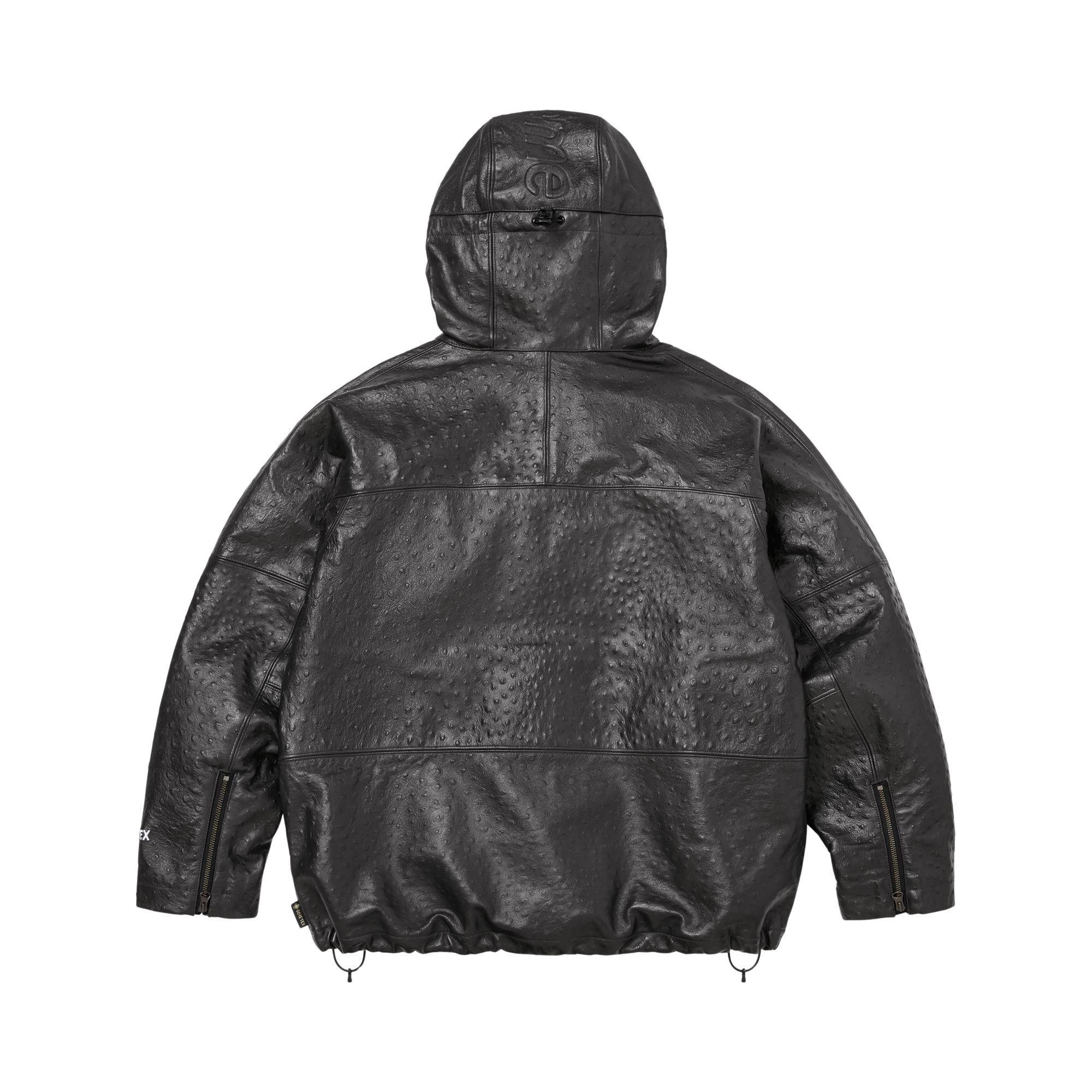Buy Supreme GORE-TEX Ostrich Embossed Leather Jacket 'Black
