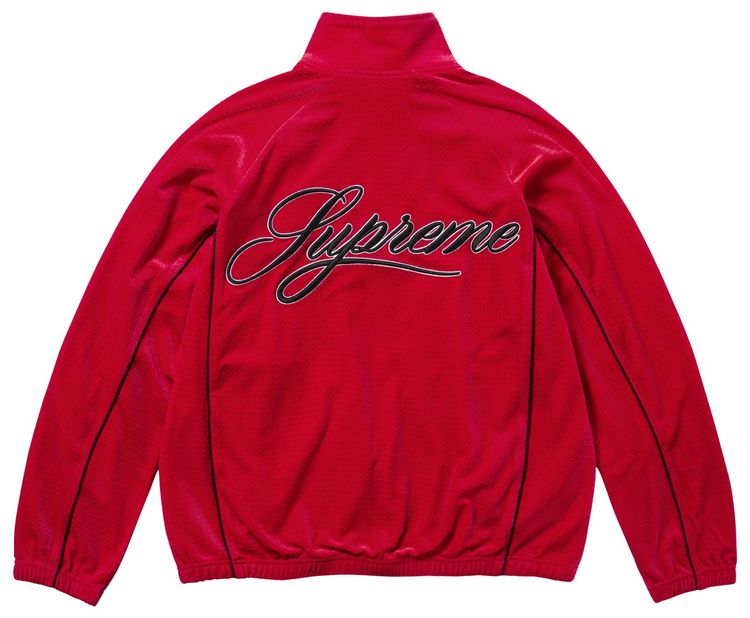 Supreme Velour Mesh Track Jacket Red