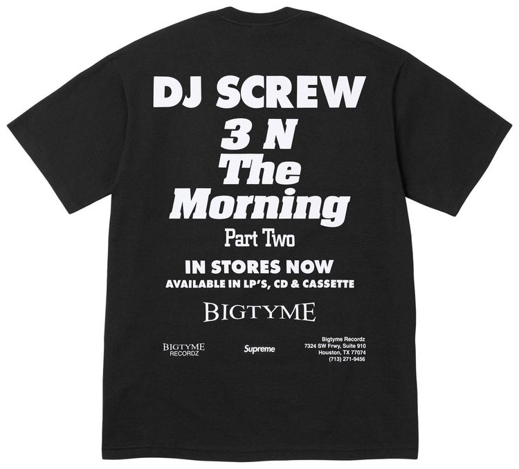 Supreme x Dj Screw Suc Tee Black