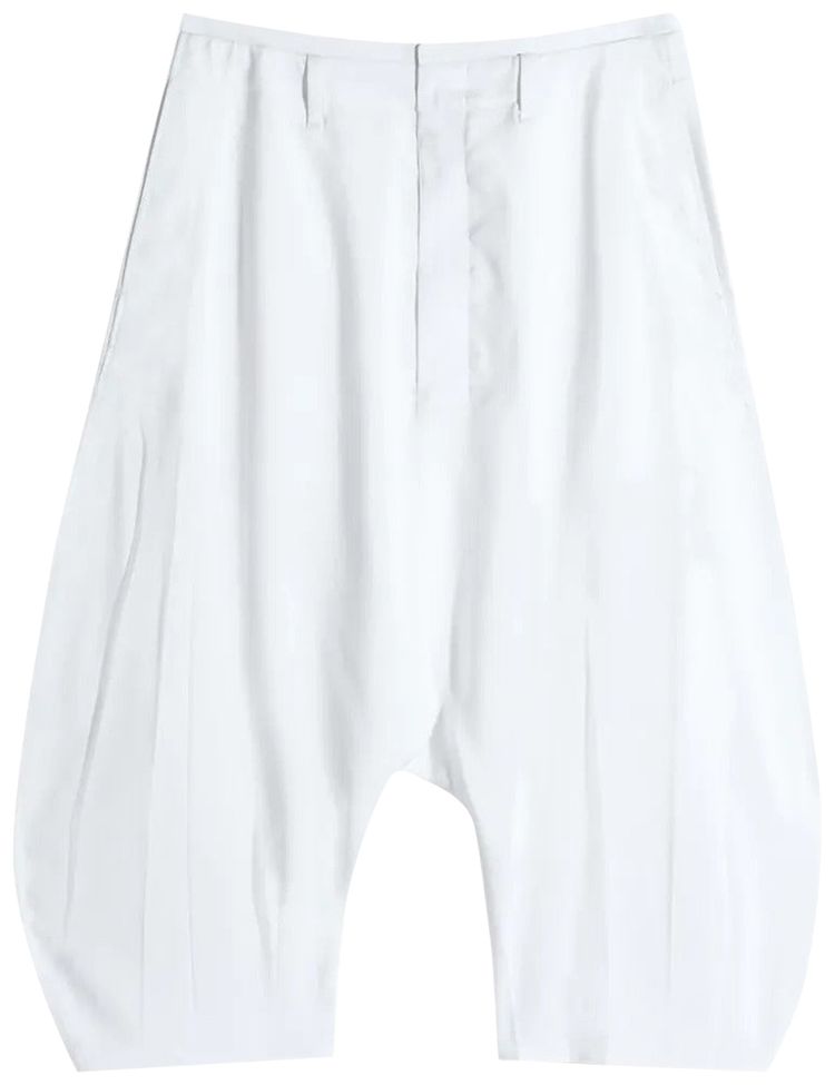 Lemaire Creased Dropped Crotch Bermudas Chalk