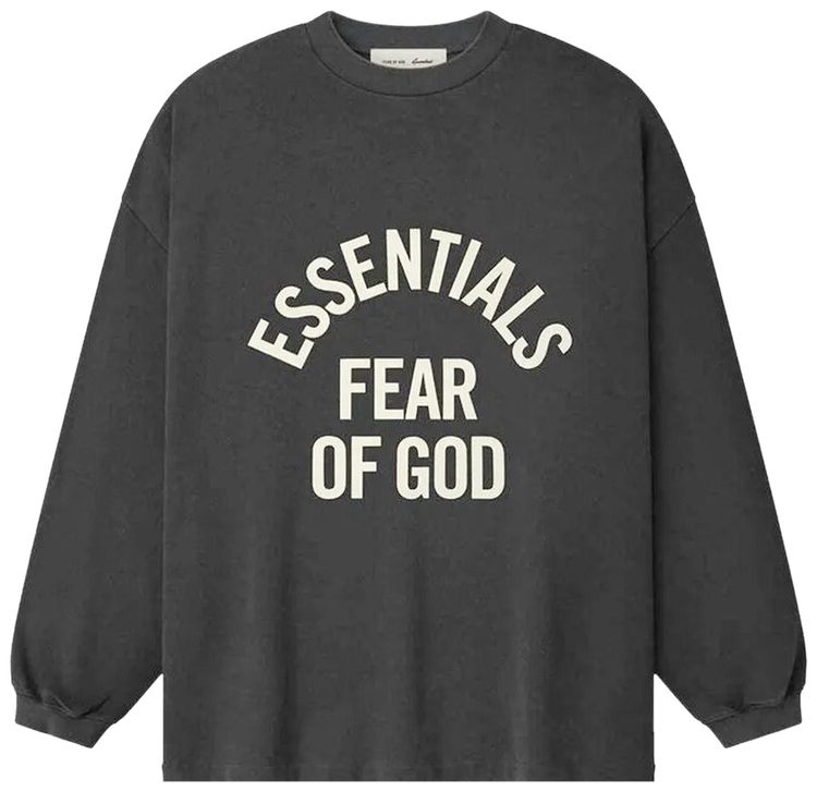 Fear of God Essentials Campus 90s Long Sleeve Tee Faded Black
