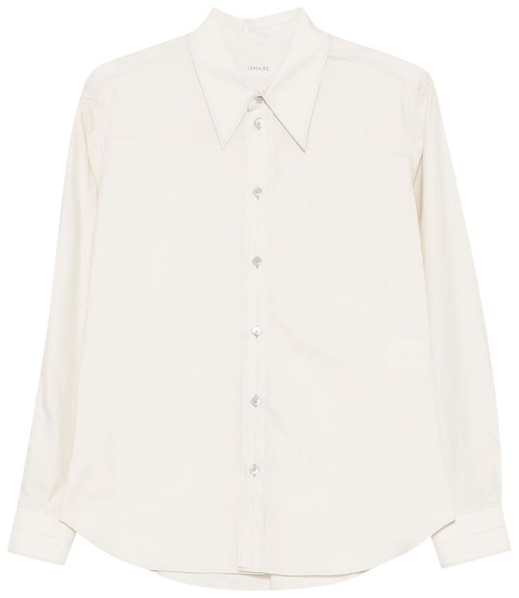 Lemaire Pointed Collar Shirt Light Cream
