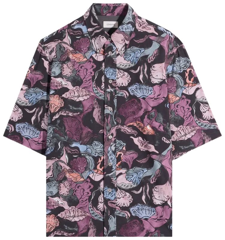 Lemaire Short Sleeve Shirt BlackPlum