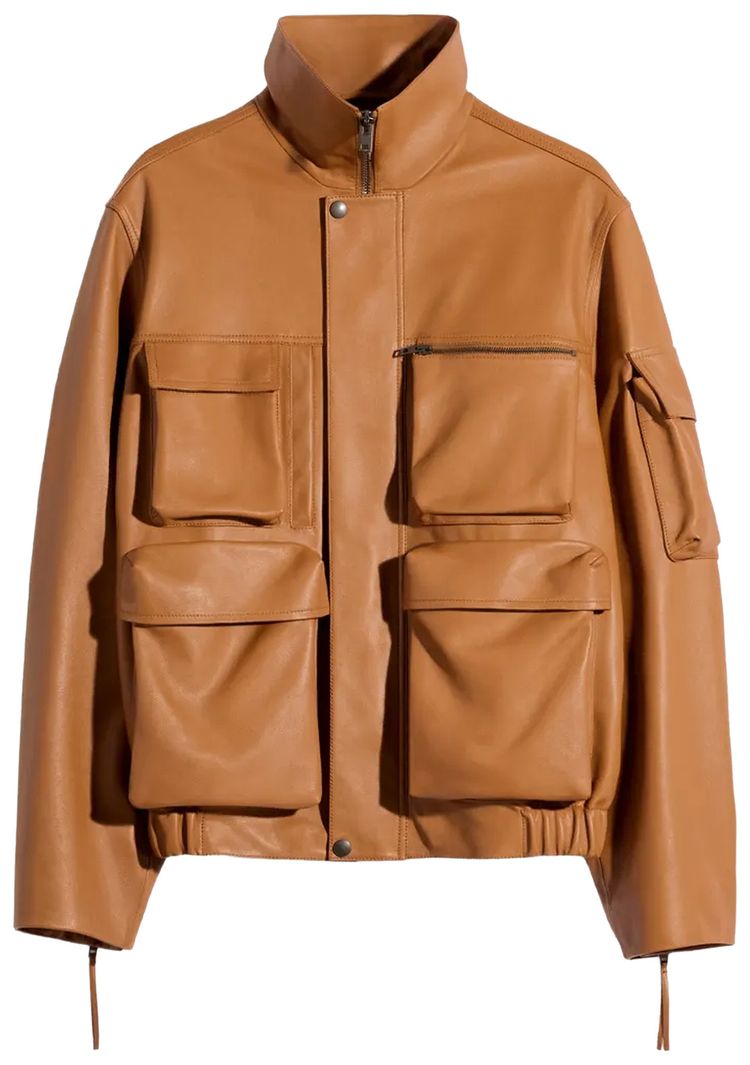 Lemaire Pockets Leather Blouson Toffee