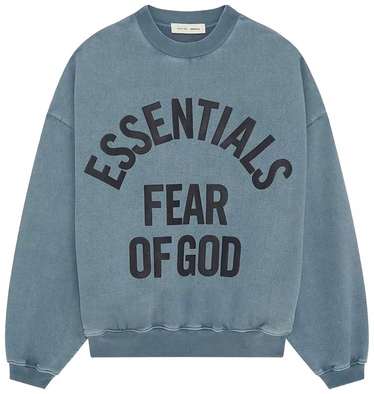 Fear of God Essentials Campus 90s Crewneck Sweatshirt Faded Coastal