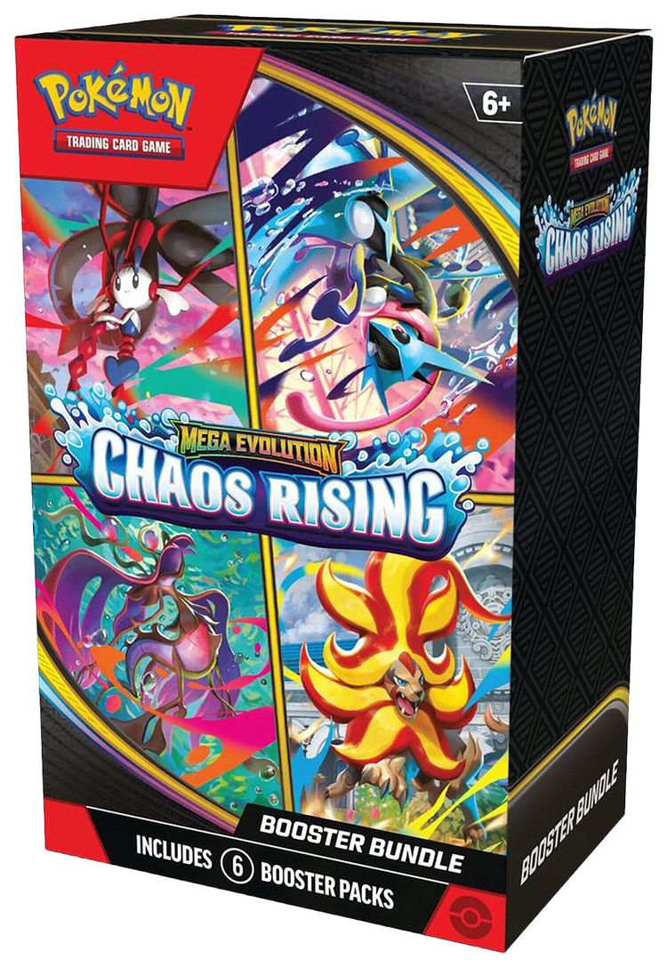 Pokemon Mega Evolution Chaos Rising Booster Bundle 6 Packs   Shrink