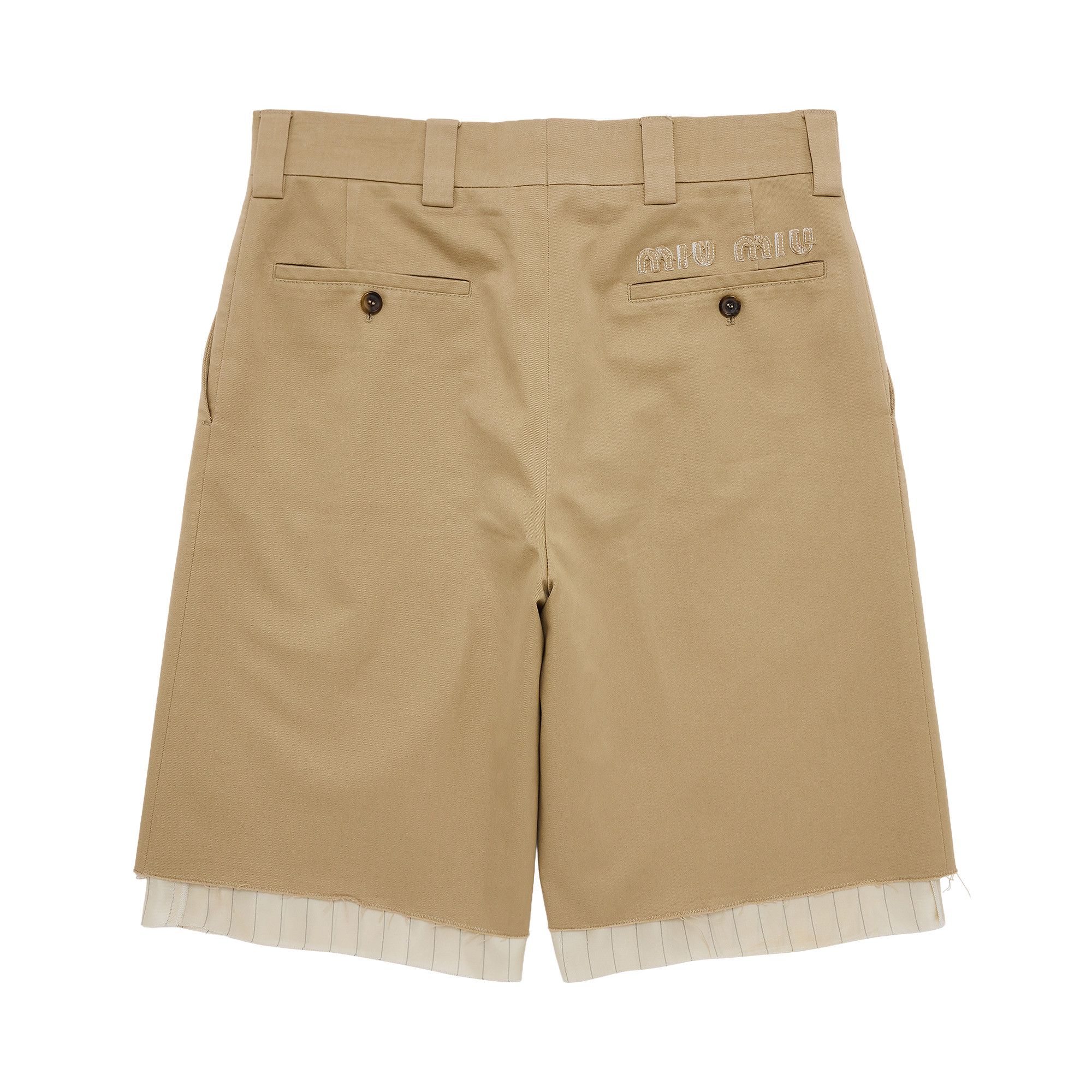 Buy Miu Miu Layered Chino Shorts 'Beige' - AMM1 2021 2310 MP1570