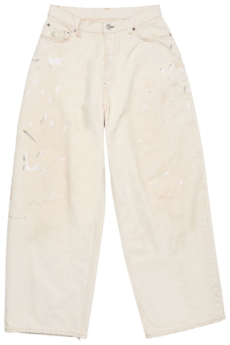 Acne Studios Wide Leg Pocket Denim Jeans White