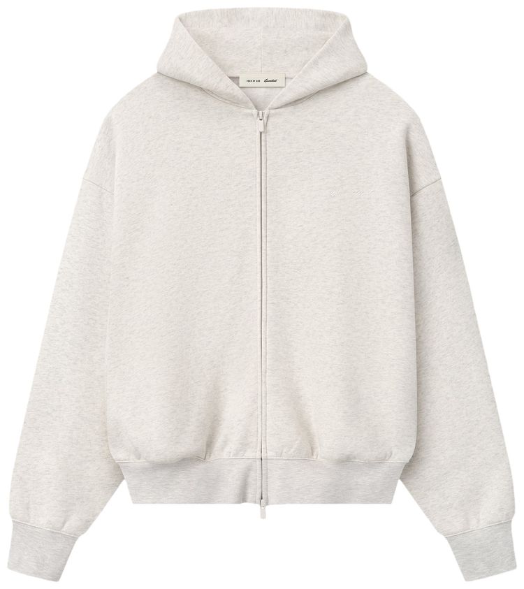 Fear of God Essentials Signature Classic Full Zip Hoodie OatmealLight Heather
