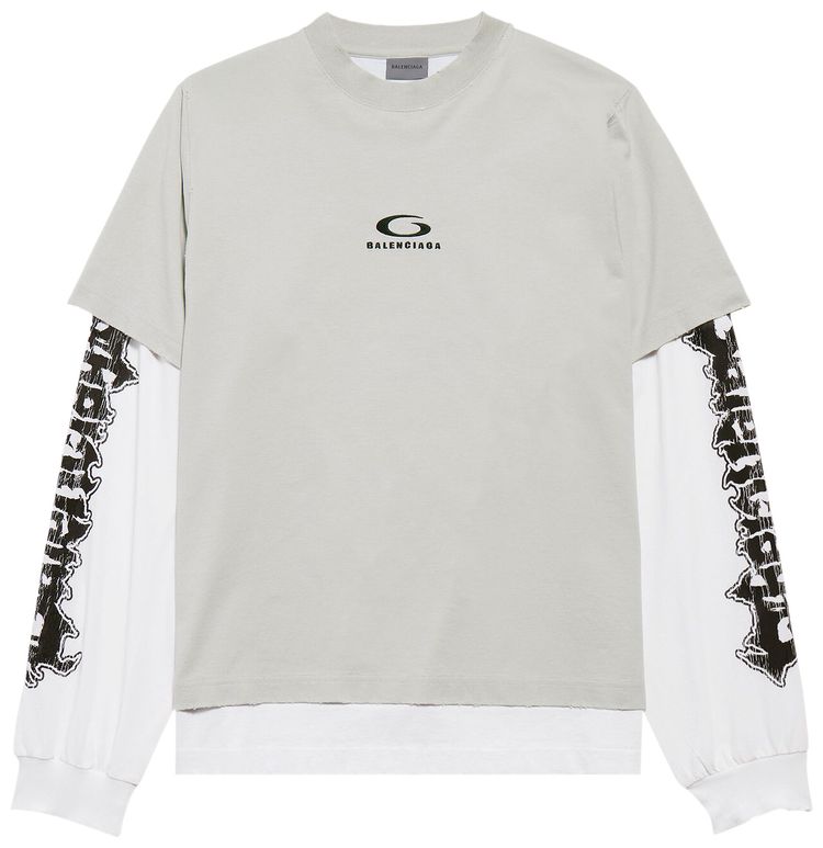 Balenciaga Double T Shirt GreyWhite