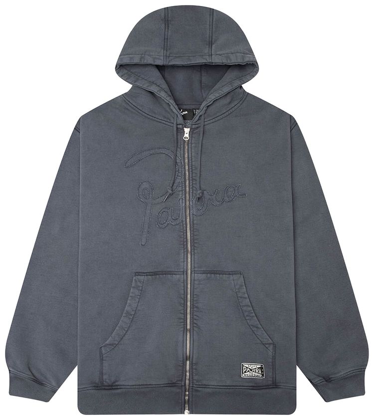 Parra Not Fade Away Zip Hooded Sweatshirt Washed Dark Grey