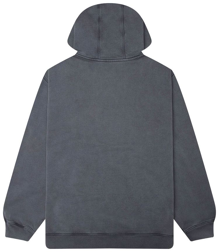 Parra Not Fade Away Zip Hooded Sweatshirt Washed Dark Grey