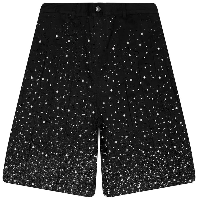 Birth Of Royal Child Pearl Pleated Wide Shorts Black