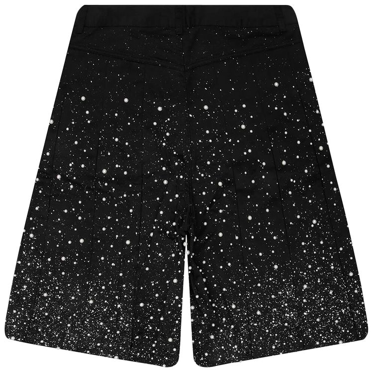 Birth Of Royal Child Pearl Pleated Wide Shorts Black