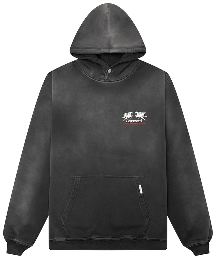 Represent Clo 24 Hour Service Hoodie Stained Black