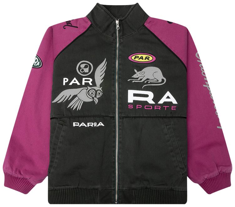 Parra Owl Meets Rat Racing Jacket Purple Pink
