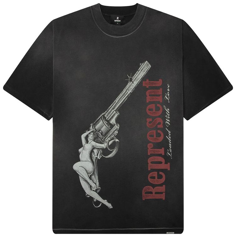 Represent Clo Loaded With Love T Shirt Stained Black