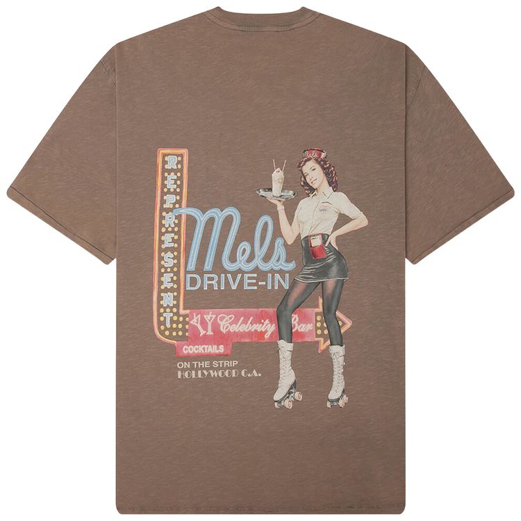 Represent Clo x Mels Diner T Shirt Dusty Brown