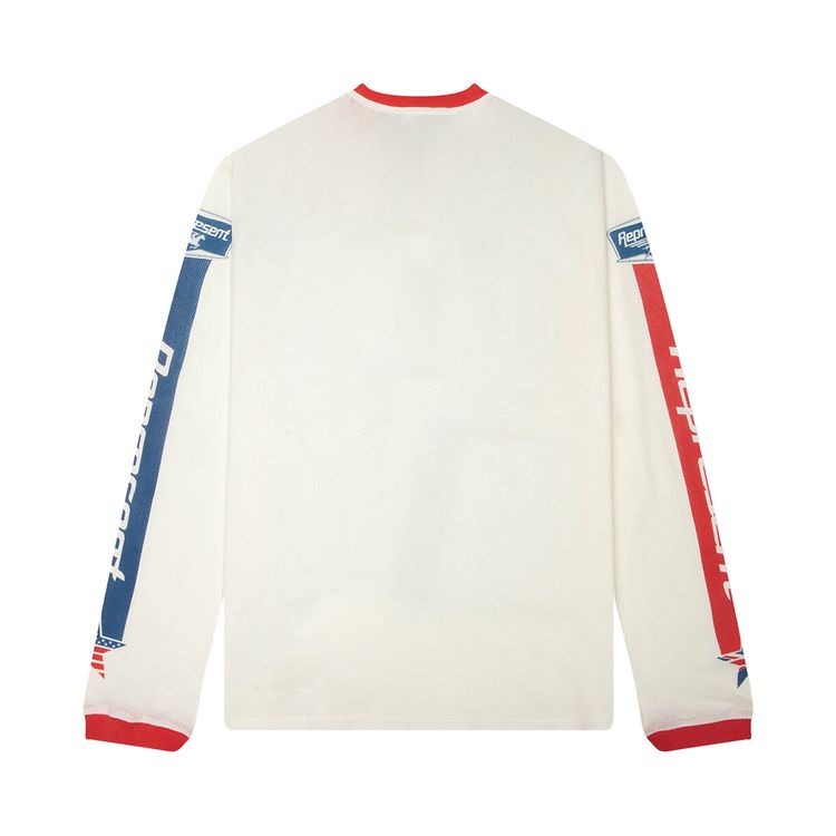 Represent Clo Mesh Pegasus Long Sleeve T Shirt Flat White