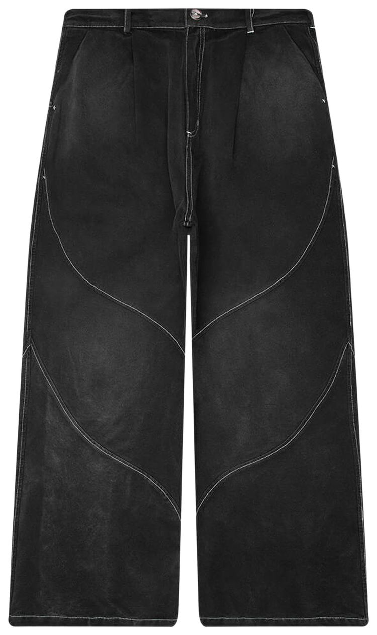 Jungles Denim Slant Pant Washed Black