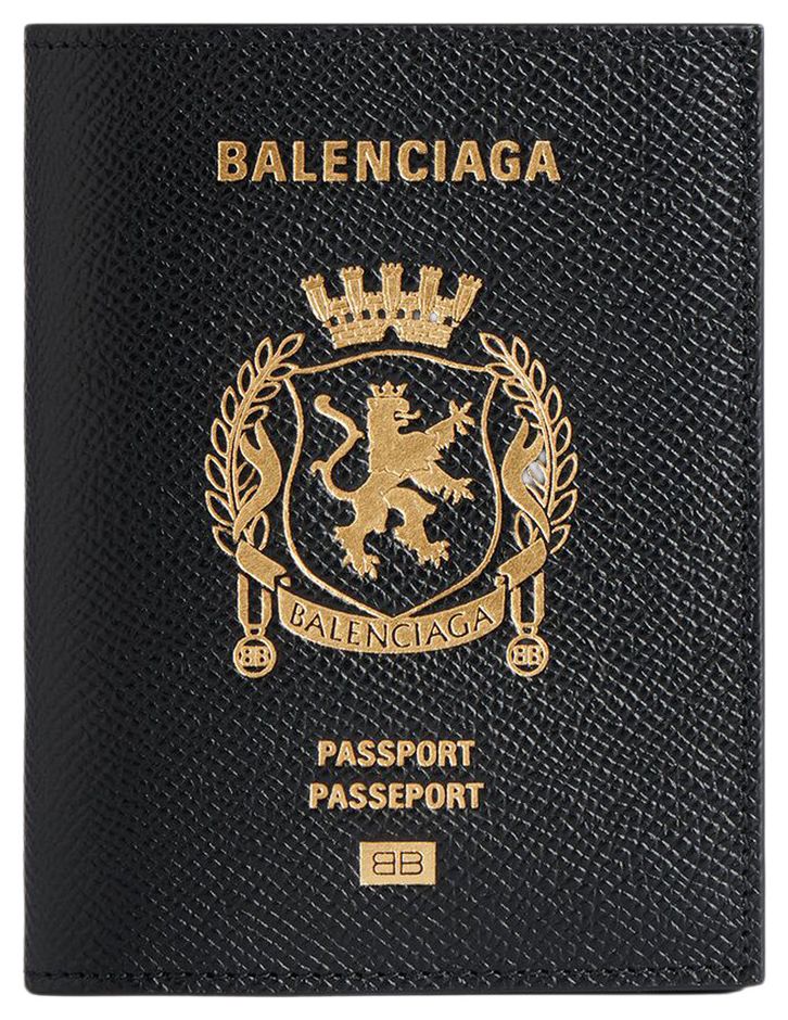 Balenciaga Vertical Bifold Passport Wallet Black