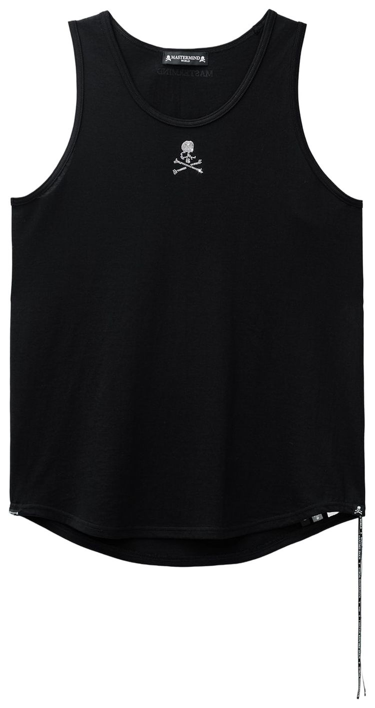 Mastermind World Swarovski Crystals Loopwheel Tank Top Black
