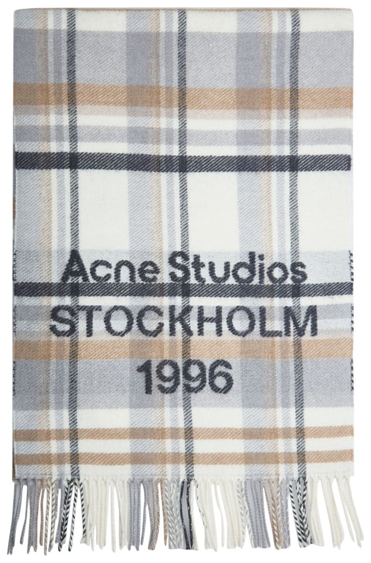 Acne Studios Logo Scarf WhiteBeige
